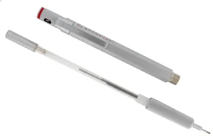 جزئیات لوله نوک ثابت ۴ میلی‌متری و حلقه قرمز آیکونیک در Rotring 600 Silver